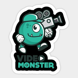 fun monster video tshirt Sticker